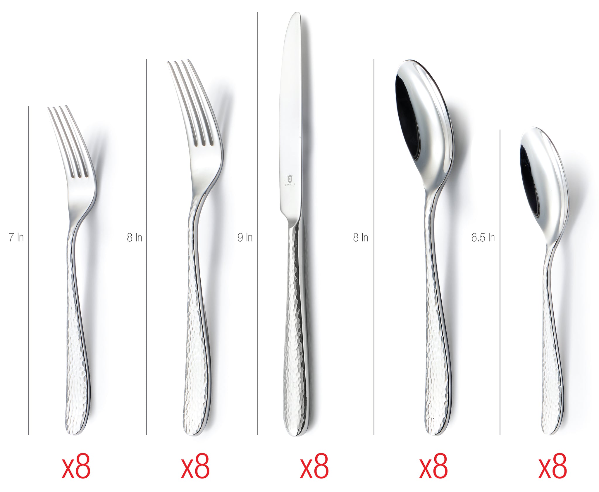 Hammered Silverware Set, E-far 40-Piece Stainless Steel Square Cutlery Set for 8, Metal Tableware Cutlery Set Including Di Hammered Silverware Set, E-far 40-Piece Stainless Steel Square Cutlery Set for 8, Metal Tableware Cutlery Set Including Di